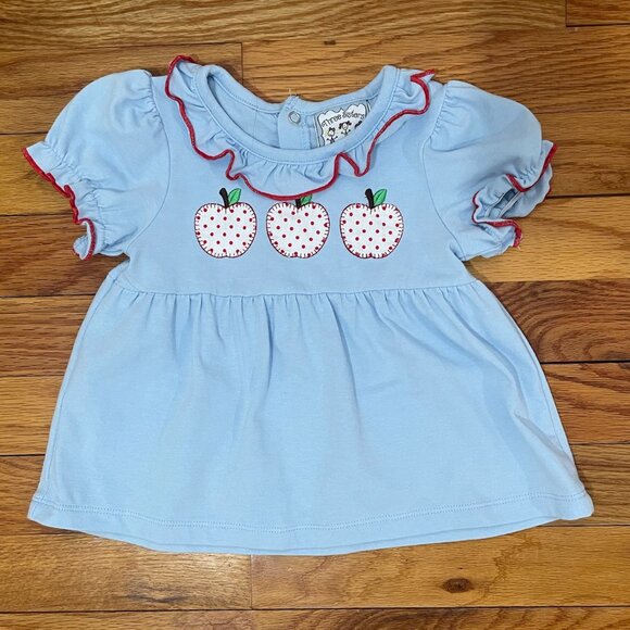 Girls 12 Month Three Apple Back to School Bloomerset - Picture 5 of 6
